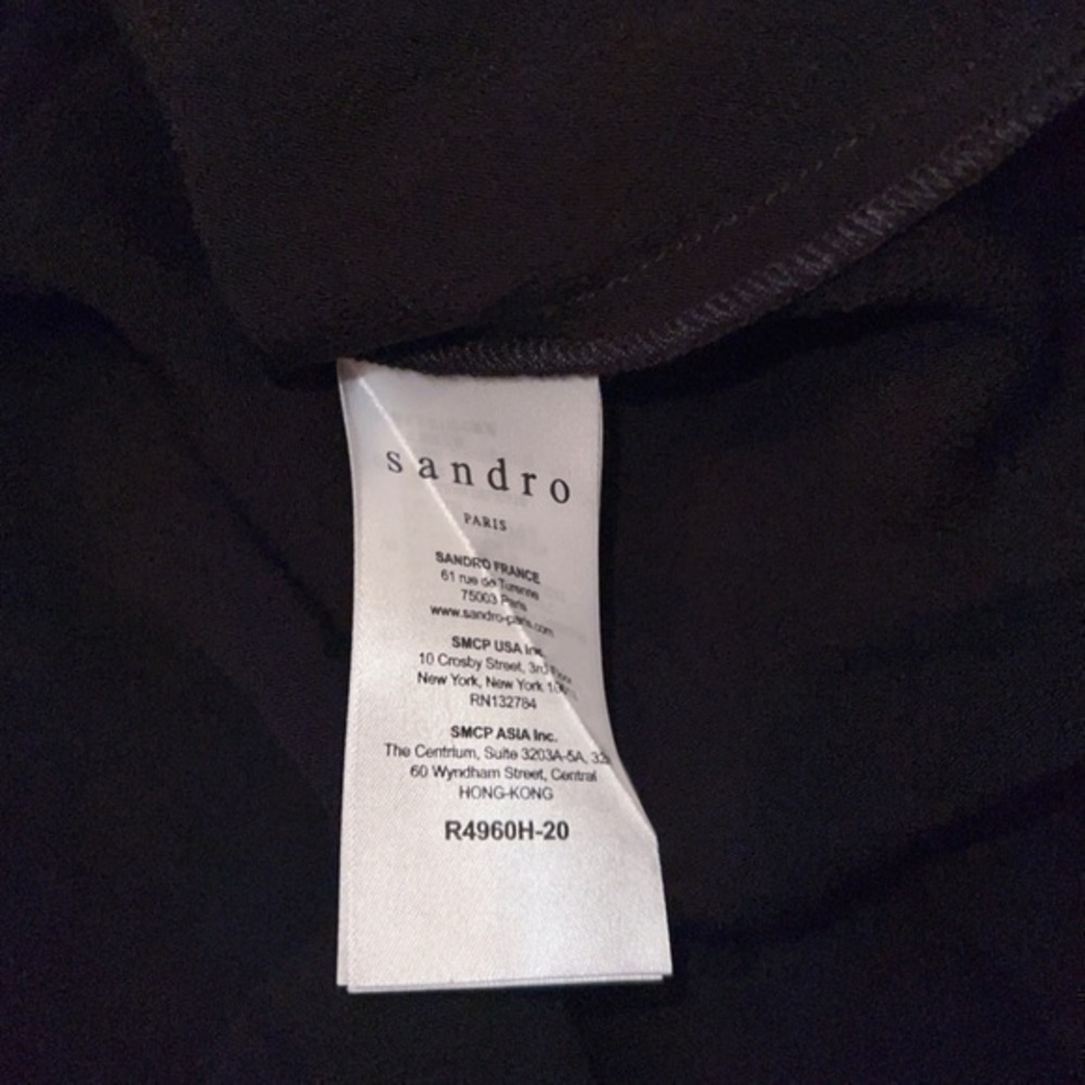 Sandro Paris Rosie Black Crepe Long Sleeve Dress Size‎ Small - Picture 13 of 15